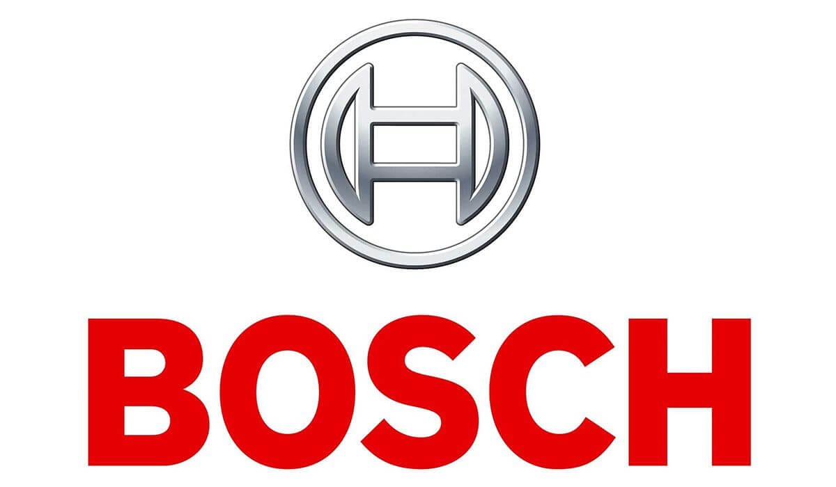 Logotipo de Bosch en rojo y plata, símbolo de innovación tecnológica y calidad industrial para sumaunavida.es.